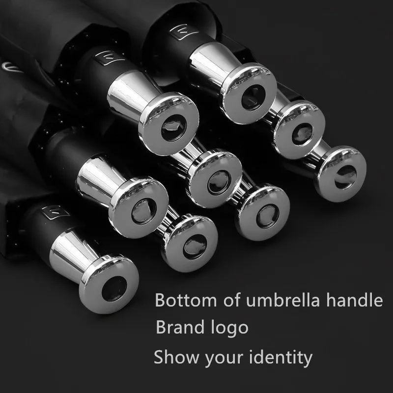 For Mercedes-benz Rolls Royce 10 Bone Automatic Folding Black Glue Sunscreen Umbrella Car Logo Business Gift Umbrella