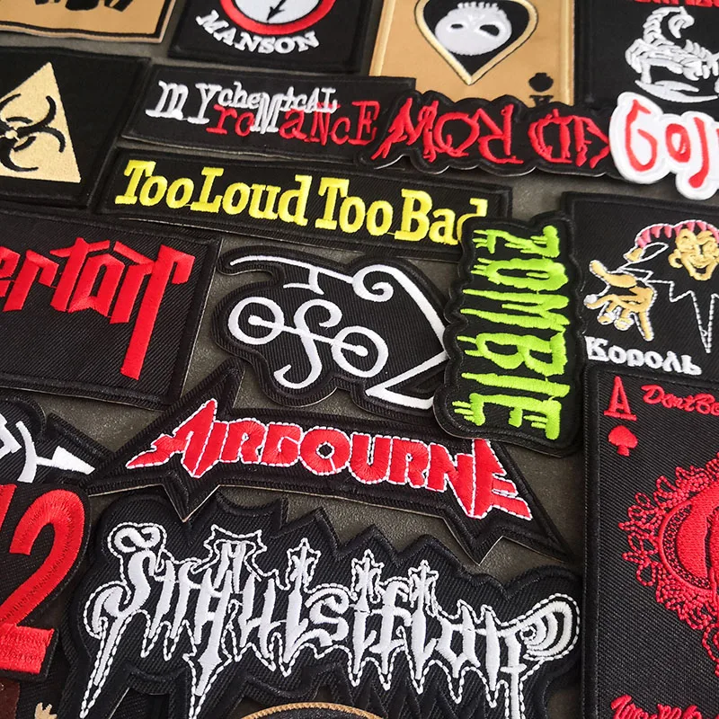 Rock Band Patches For Clothing Iron On Badges Embroidered Appliques Punk Music Stickers Jacket Jeans Stripes DIY Accessories