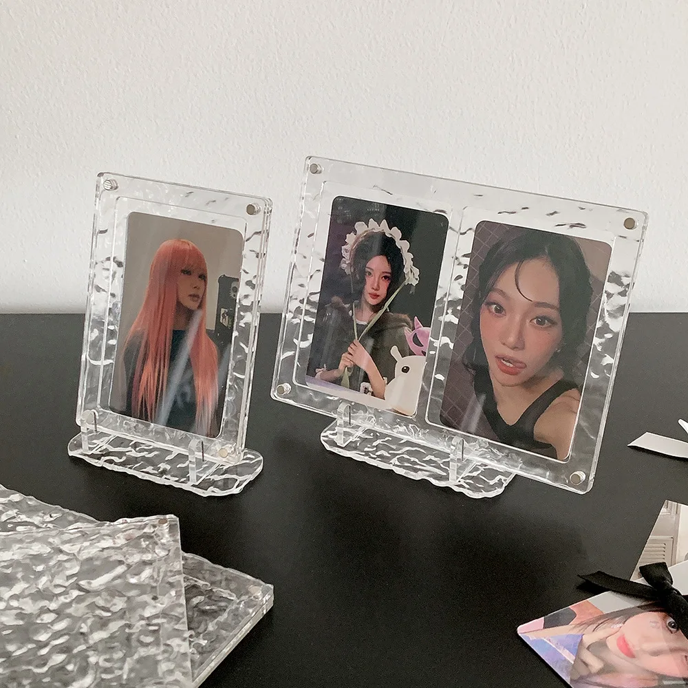 1/2 Slot Kpop Idol Photo Display Frame Desktop Photo Frame Poster Display Stand Magnetic Picture Frame Home Office Photo Decor