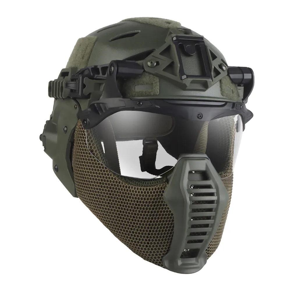 Tactical Full Protection Wendy 3.0 Helmet with Half Face Mask Mouthguard/Flip Goggles/Ear Cover Hunting Airsoft Training Gear image 3