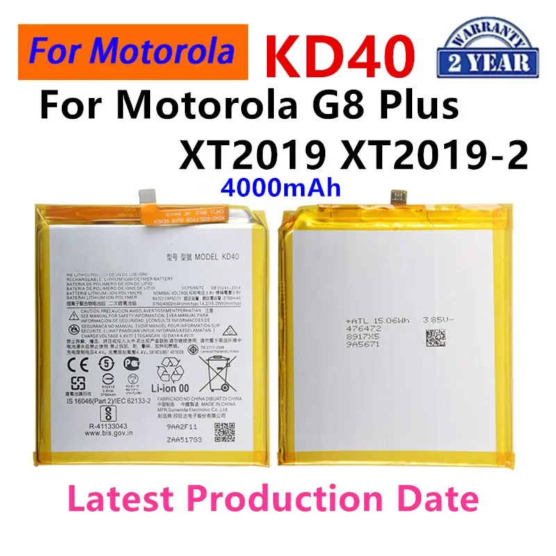 100% Original KD40 4000mAh Battery For Motorola Moto G8 Plus XT2019 XT2019-2 Phone Batteries