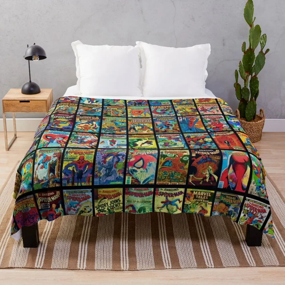 

Vintage Superhero Comic Book Collection Pattern 3 Throw Blanket