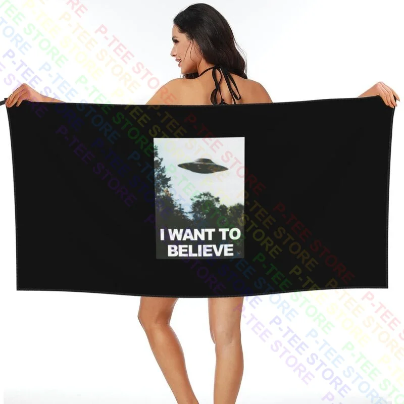 The X Files Believe Poster Tv Show Alien Ufo Quick dry Towel Printed Lightweight For Bathroom