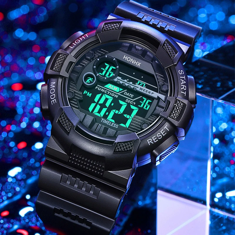 Top Brand HONHX Men\'s Watch Fashion Sport LED Digital Watches for Men Waterproof Military Luminous Electronic Clock Reloj Hombre