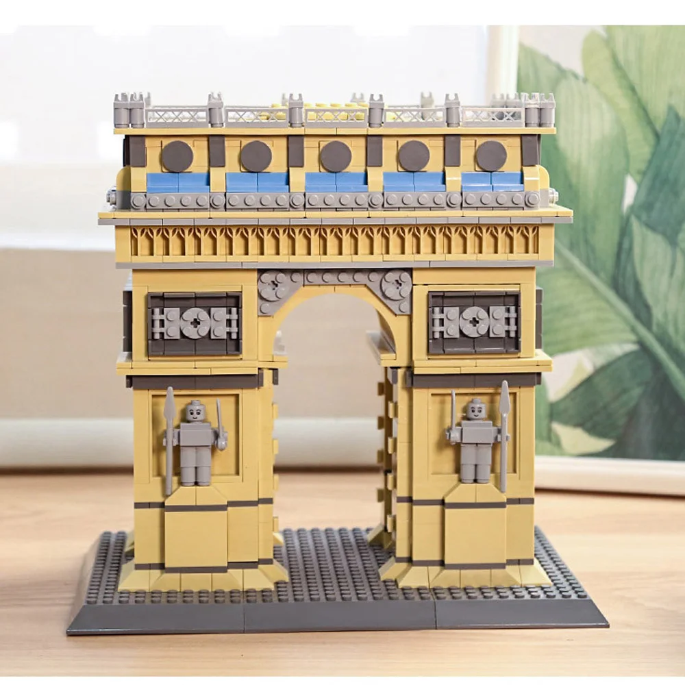 Moderne beroemde bezienswaardigheid architectuur monteren modelblok Frankrijk Parijs Arc De Triomphe bouwstenen educatief speelgoed voor geschenken