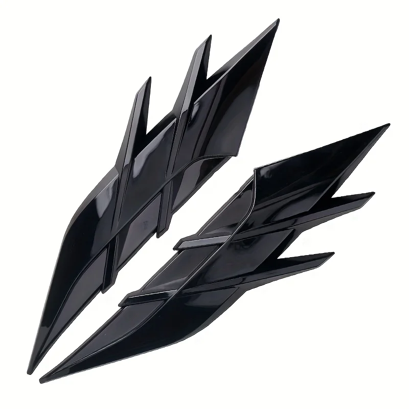 1 Pair Car Modified Fender Side Skirt Spoiler Decals, Headlight Eyebrow Trim Stickers, Front Bumper Vent Body Wing Accents