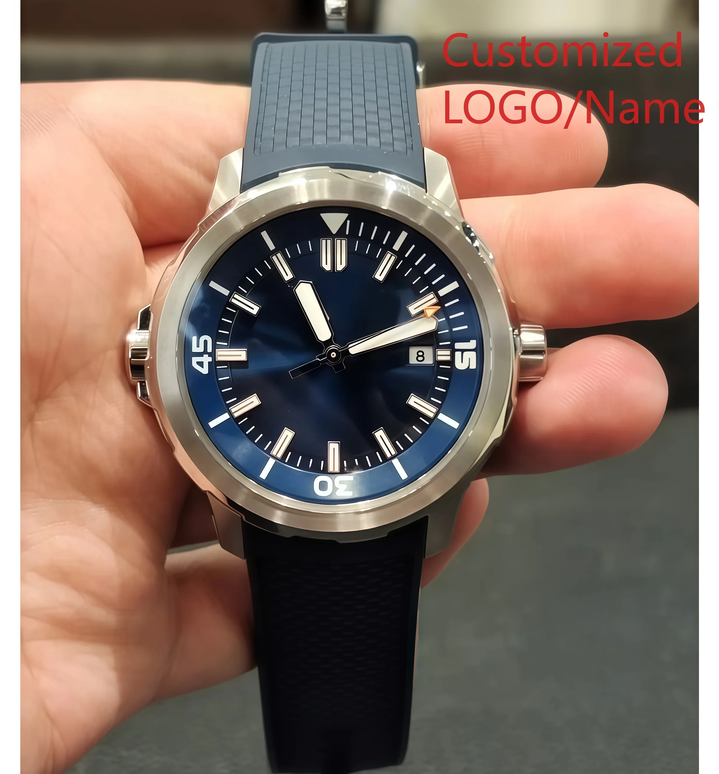 A186. Store Men's Mechanical Watch, Full-Featured, Rubber Strap, Large Dial Customized Watches