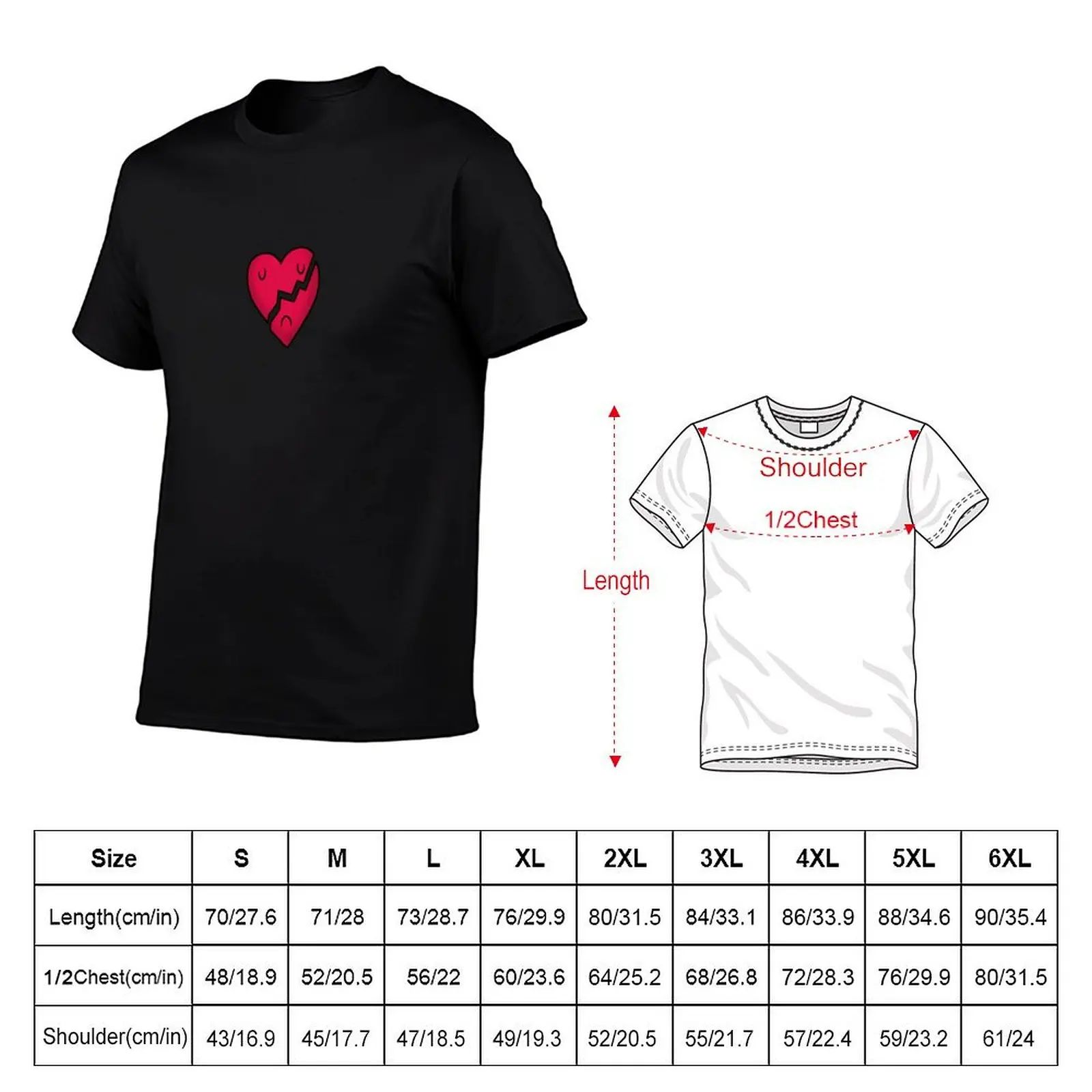 broken heart T-Shirt plus size tops quick-drying mens tall t shirts