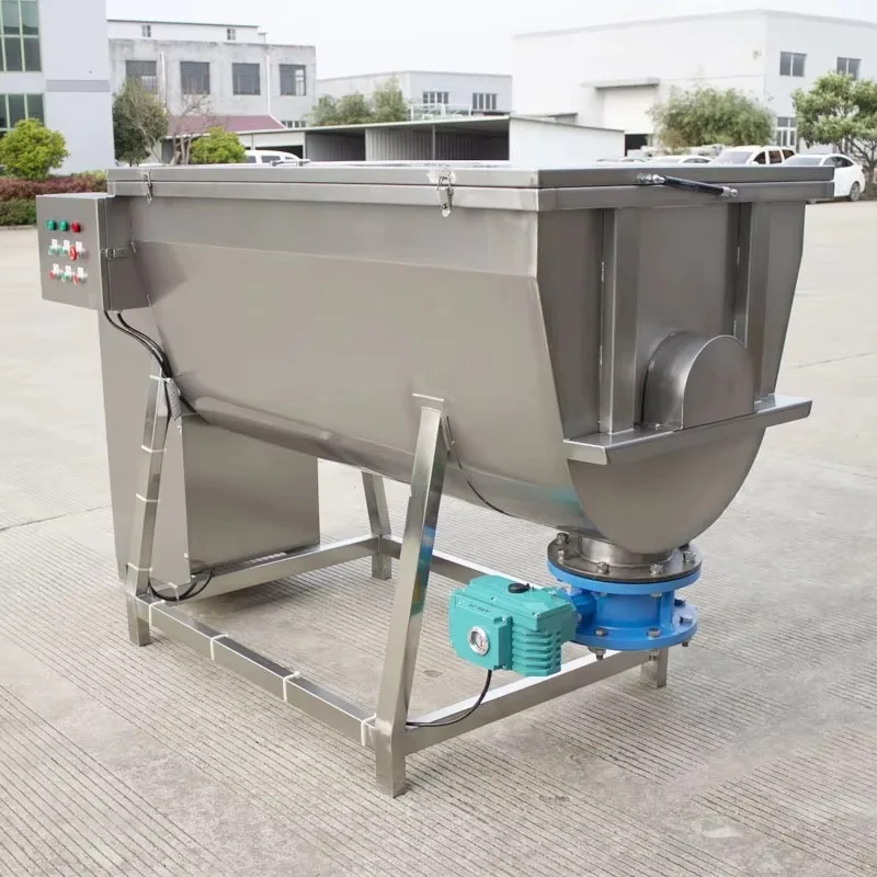 เครื่องผสมผงแห้งสแตนเลสแบบแนวนอนชนิดริบบิ้น สำหรับผงเคมีแห้ง 110V/220V/380V/440V