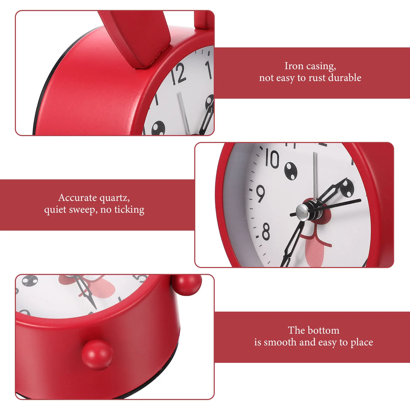 

Living Room Clock Bunny Animal Quartz Desktop Easter Rabbit Design Easy-to-set Alarm