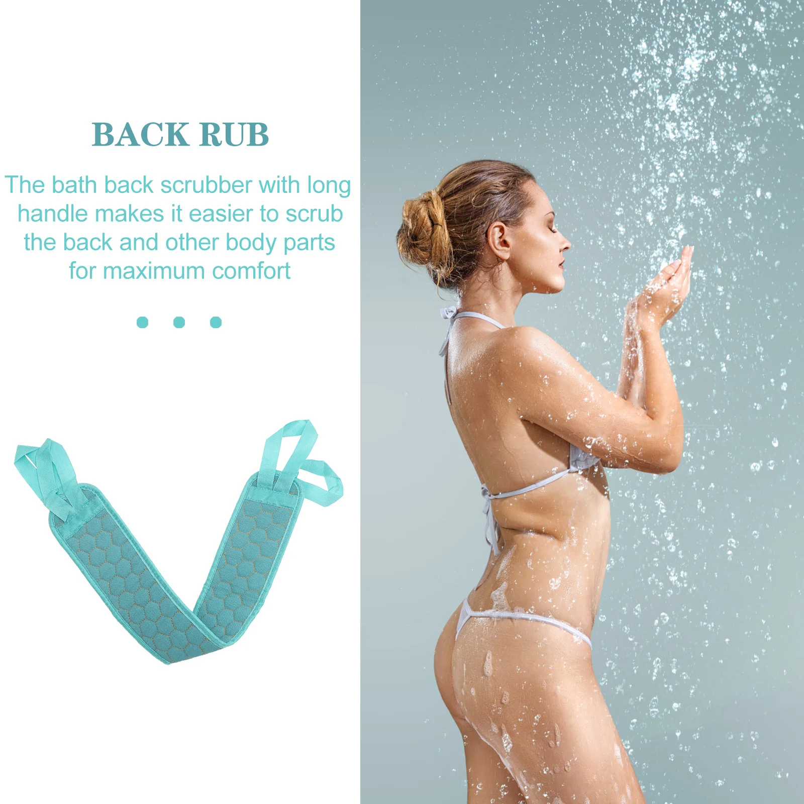 

Thickened Long Back Rubbing Strip Shower Exfoliating Bathing For Easy Clean Scrubber Tool Back-Pulling Rubbing Towel