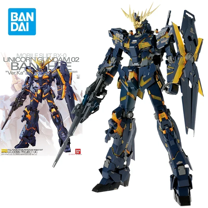 반다이 오리지널 건담 모델 키트, 애니메이션 피규어, MG 1/100 유니콘 건담 02 BANSHEE Ver.Ka 액션 피규어, 어린이 장난감 선물