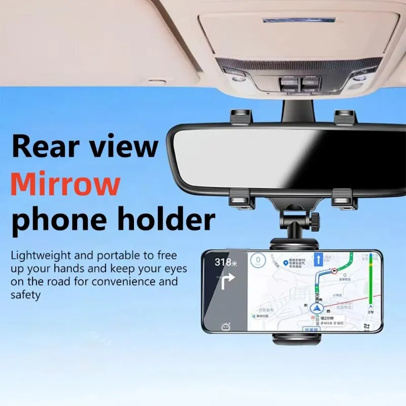 Auto-Handyhalterung für Rückspiegel, Navigations-GPS-Ständer, Faltbare Einstellbare Halterung, Handy-Unterstützung fürs Auto