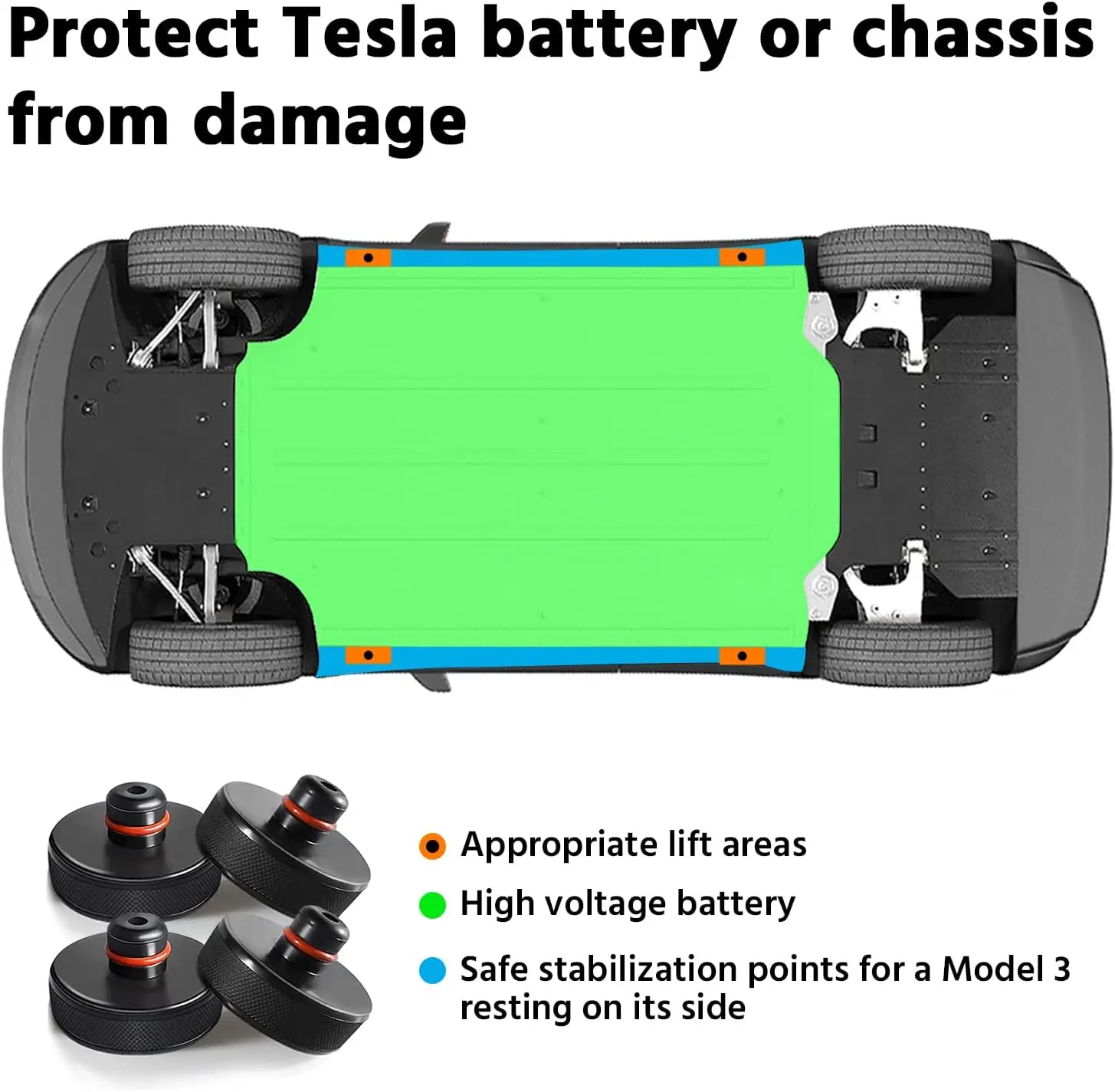 For Tesla Rubber Lifting Jack Pad Adapter Tool for Tesla Model 3/Y/S/X 2017-2024 Accessories Tire Repair Tool Lifting Jack Pad