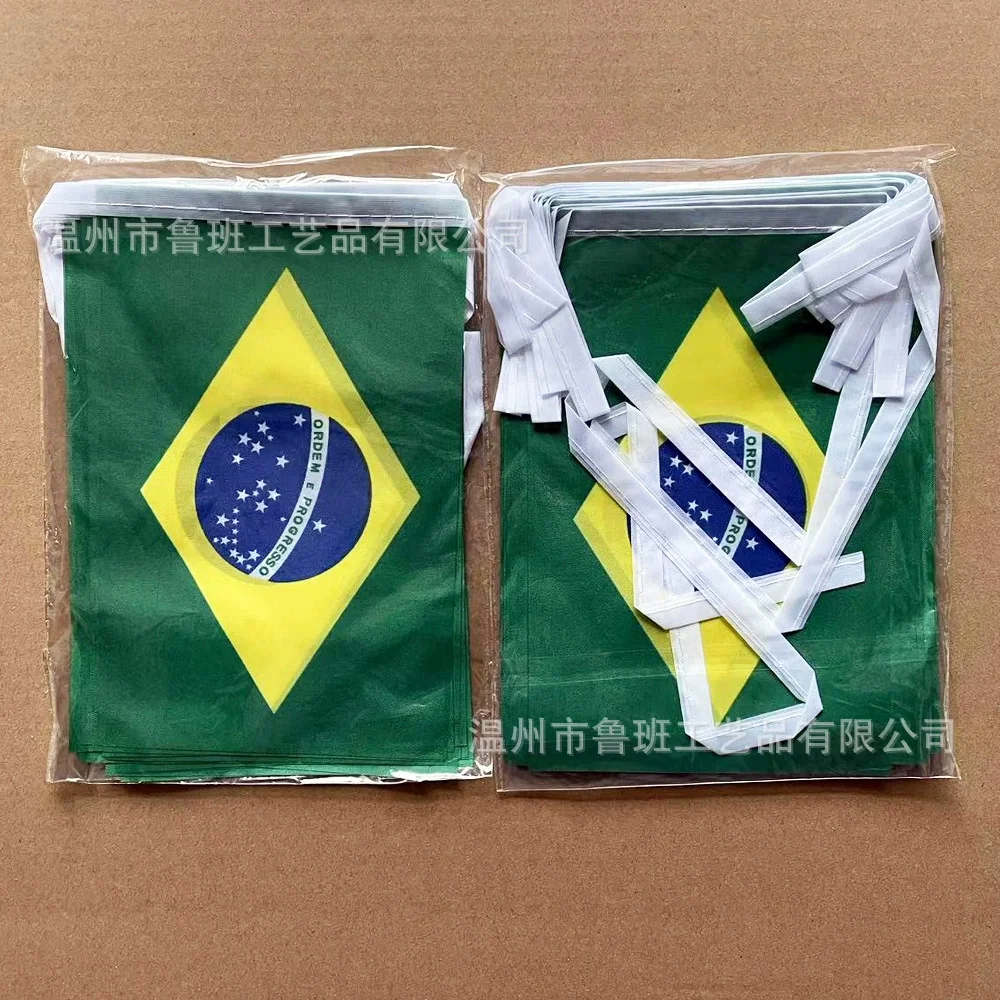 TIKI FLAG 20pcs/lot Brazil Buntings Flags 14x21cm Pennant Brazil String Banner Festival Party Holiday for Decoration