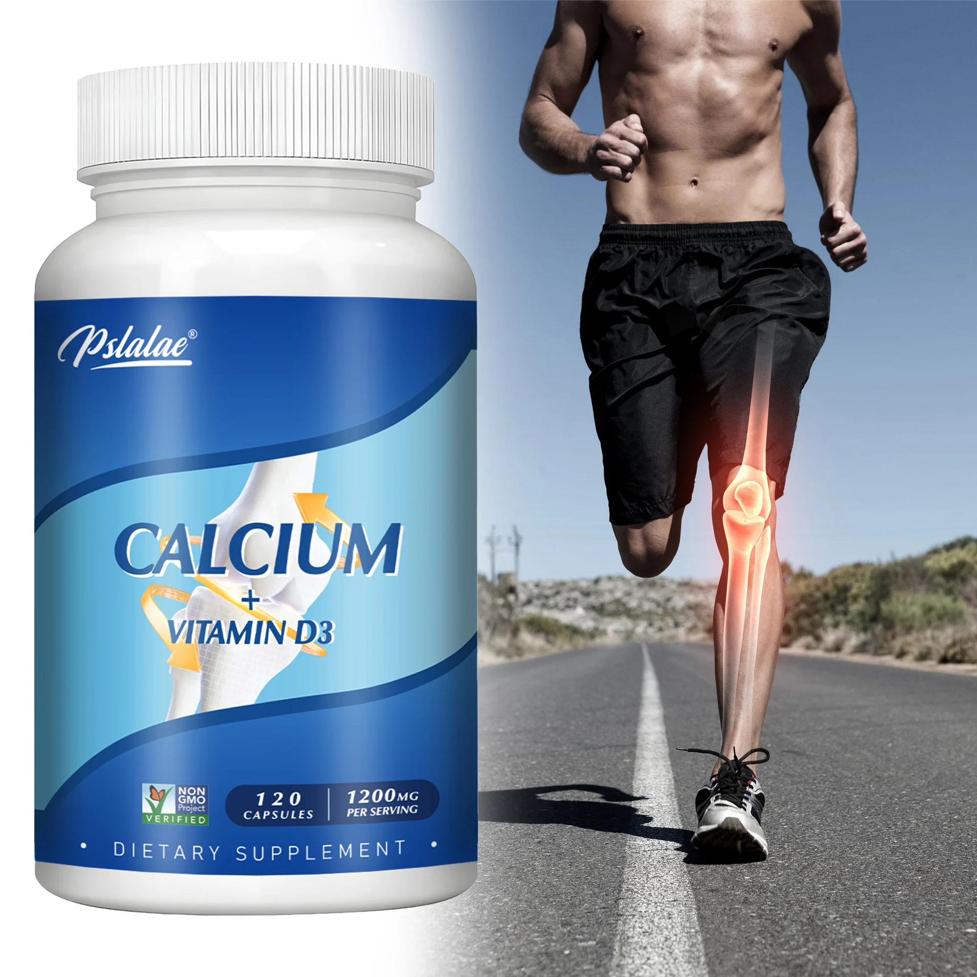 

Calcium + Vitamin D3 Capsules - Enhance Immune System, Promote Bone, Teeth and Skin Health, Helps Regulate Calcium Metabolism