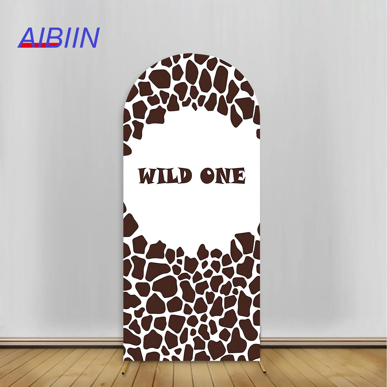 

Wild One Birthday Arch Backdrop Cover Safari Animal Jungle Giraffe Baby Kid 1 Year Birthday Cake Party Decor Elastic Background