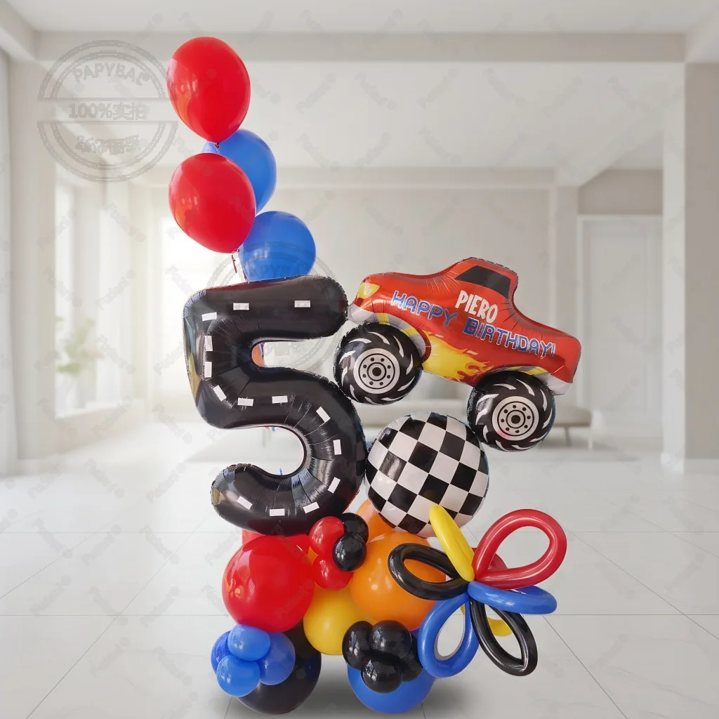43-teiliges Ballon-Set mit schwarzen Zahlen, Geburtstagsballons, Partydekoration, Festbedarf, Foto-Requisiten zum Geburtstag