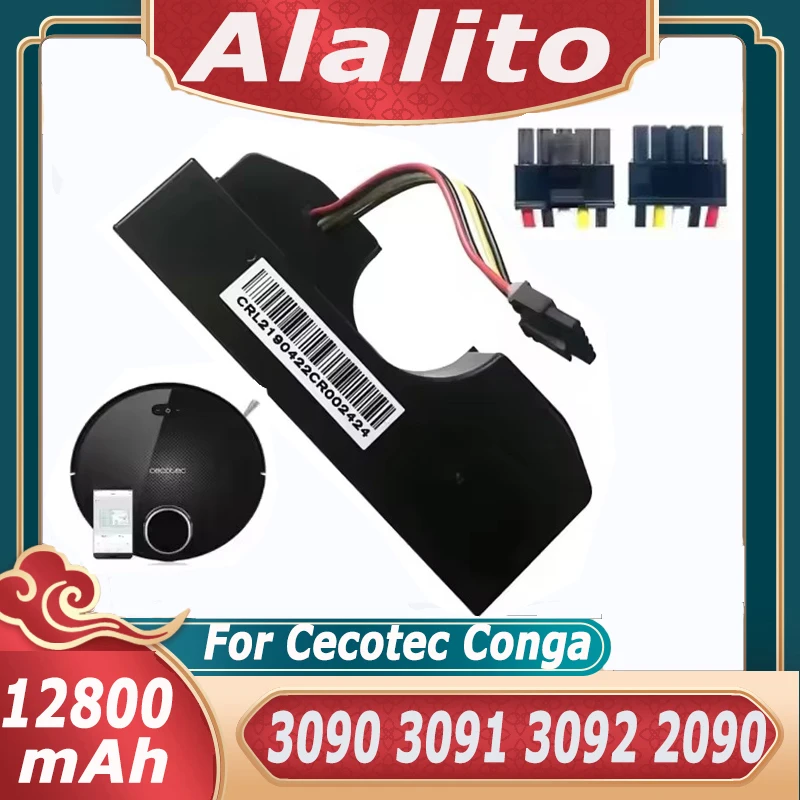 

Аккумулятор 14,4 В, 12800 мАч, идеально подходит для робота-пылесоса CECOTEC CONGA 3090 3091 3092 1690 1890 2090