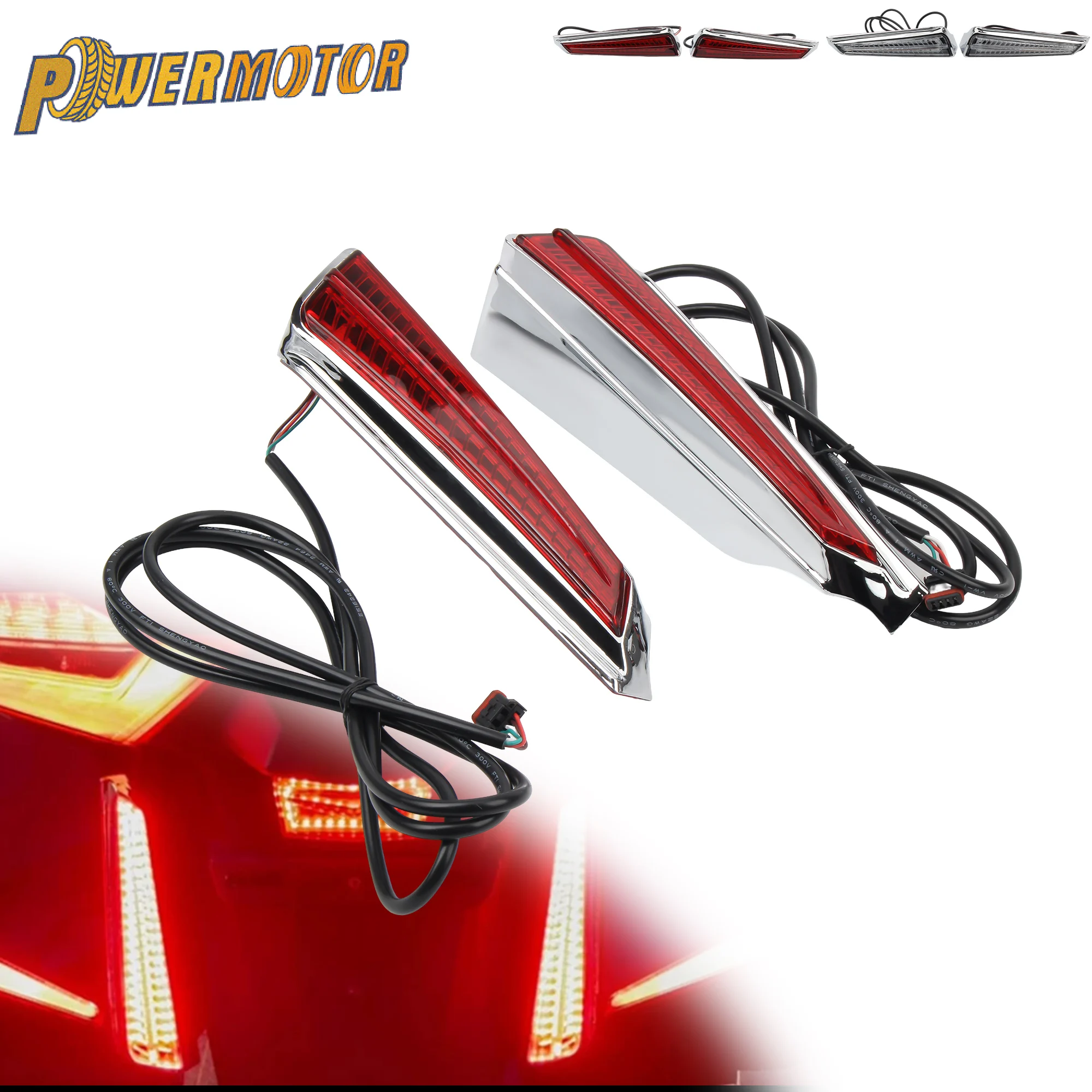 

For Honda Goldwing GL1800 2018-2024 LED Filler Panel Brake Light Running Rear Fender Side Lamp Clear/Red Motorcycle Accessories