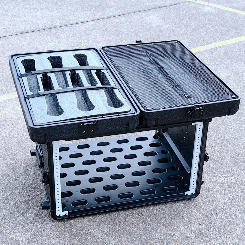 Wireless Microphone Case 40CM2U/3U/4U/6U Aviation Box Plastic Power Amplifier Shockproof Cabinet Microphone Case with Sponge