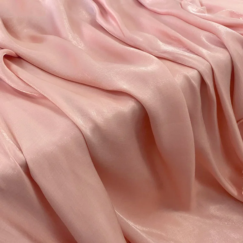 Shiny Gradient Iridescent Fabric, Rayon Polyester Blended Fabric, Garment Glossy Pink Material For Dress/Top/Skirt, Sold by Yard