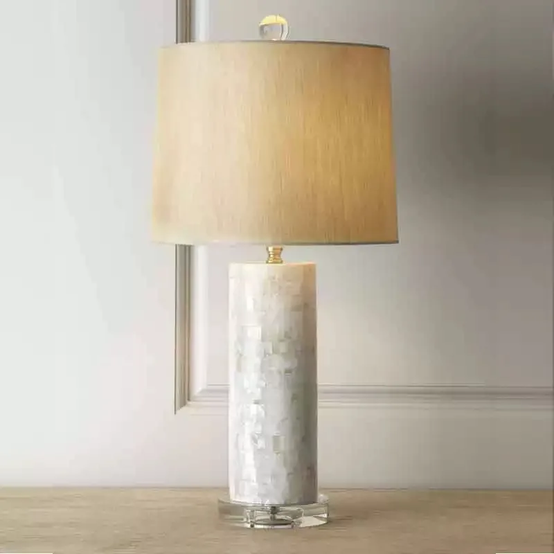 Everbright Store American Country Crystal Shell Living Room Desk Lamp Nordic Postmodern Simple Creative Bedside Lamp
