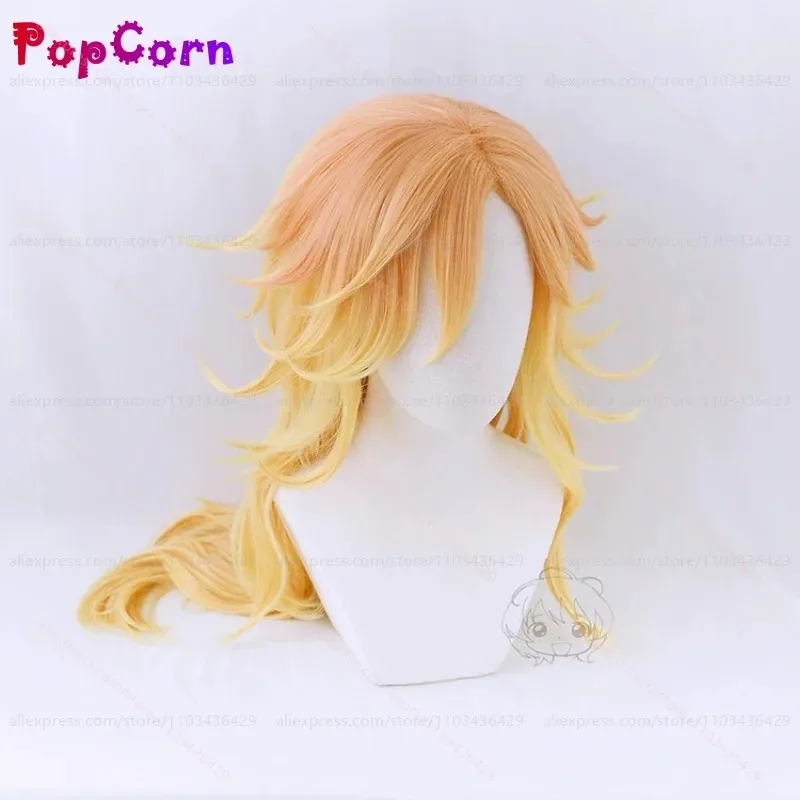 qq28LQDouma Unisex Golden Orange Gradient Wig Cosplay Anime Heat Resistant Synthetic Wigs for Daily Party Costume