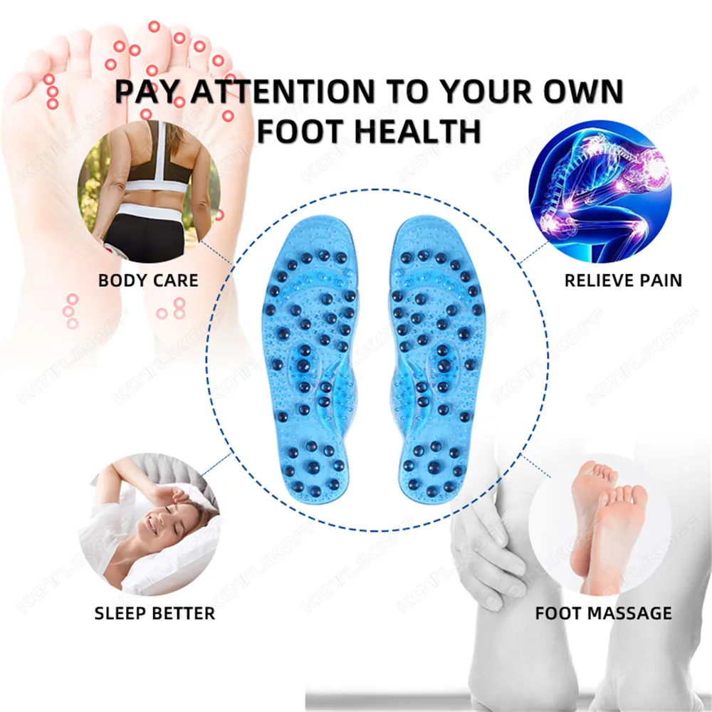 Magnetic Therapy Insoles 68 Magnets Foot Relaxed Massager Orthopedic Insoles Foot Acupressure Point Body Detox Slimming Shoe Pad