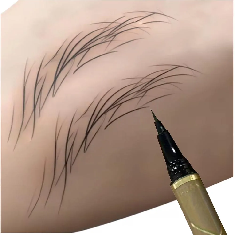 قلم حواجب فائق النعومة مقاوم للماء احترافي مقاوم للعرق كحل سائل ثنائي الغرض فن مكياج متين #1