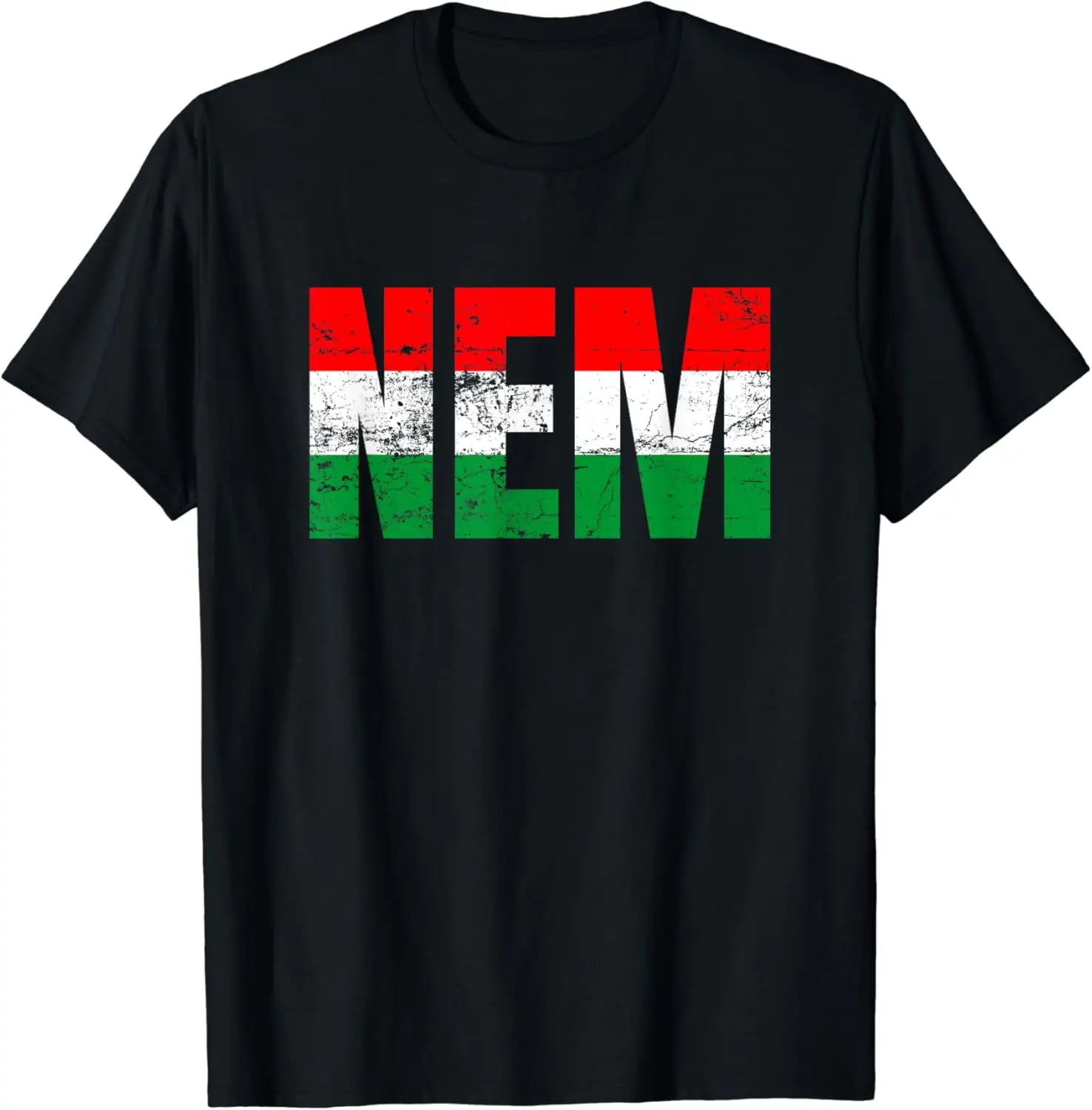 Nem Magyarország Vintage Hungary Flag Hungarian T-Shirt,Crew T-shirt