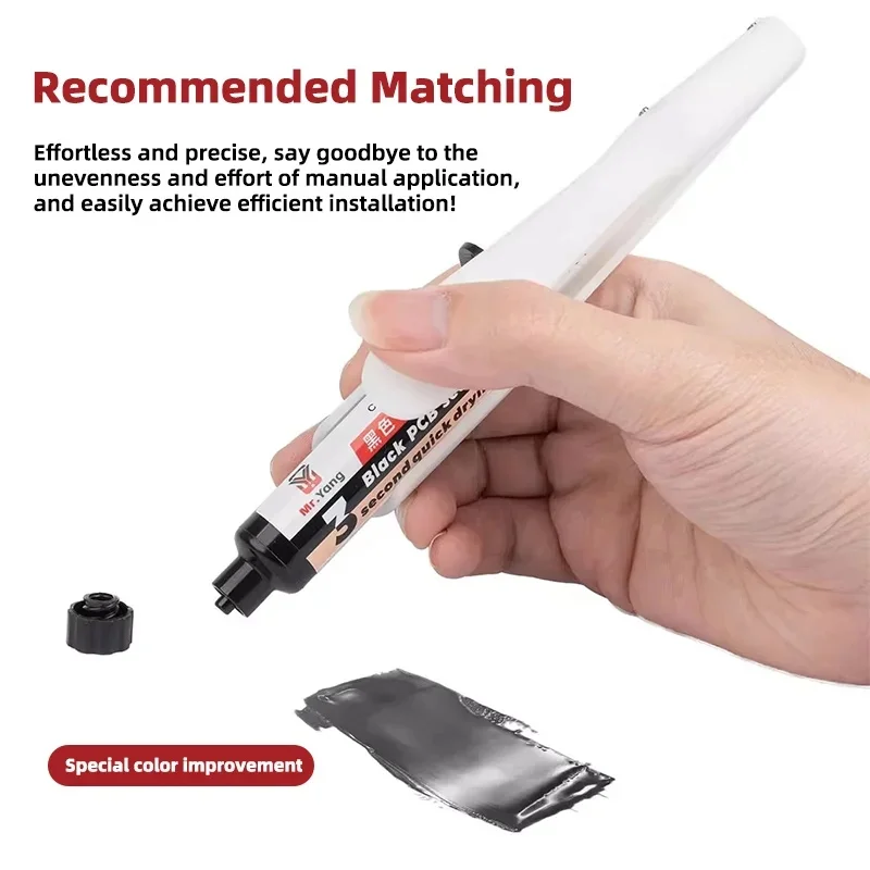 YCS Mr.Yang 3S UV Curing Black Oil Solder Mask for Mobile Phone Motherboard PCB Jump Wire - Quick-Drying 3-Second Curing Tool