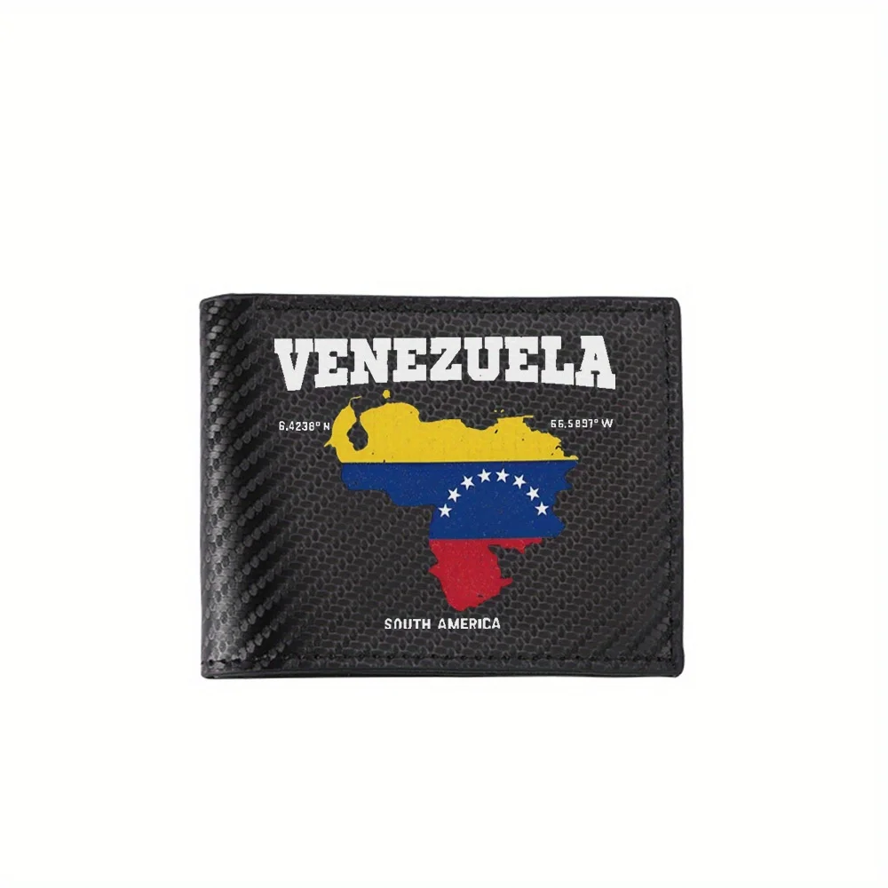 Flag map stars design words South America Men's Wallets Simple Business Modern Stylish Printing Design Gifts For Father Boyfrien