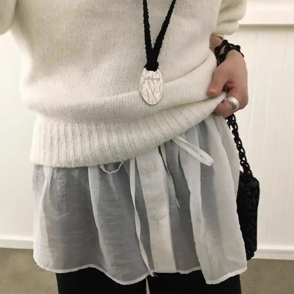 Nieuwe geborduurde bloem kant minirok zien door Y2K streetwear ruches rokken harajuku butt gordijn jeans decoratie