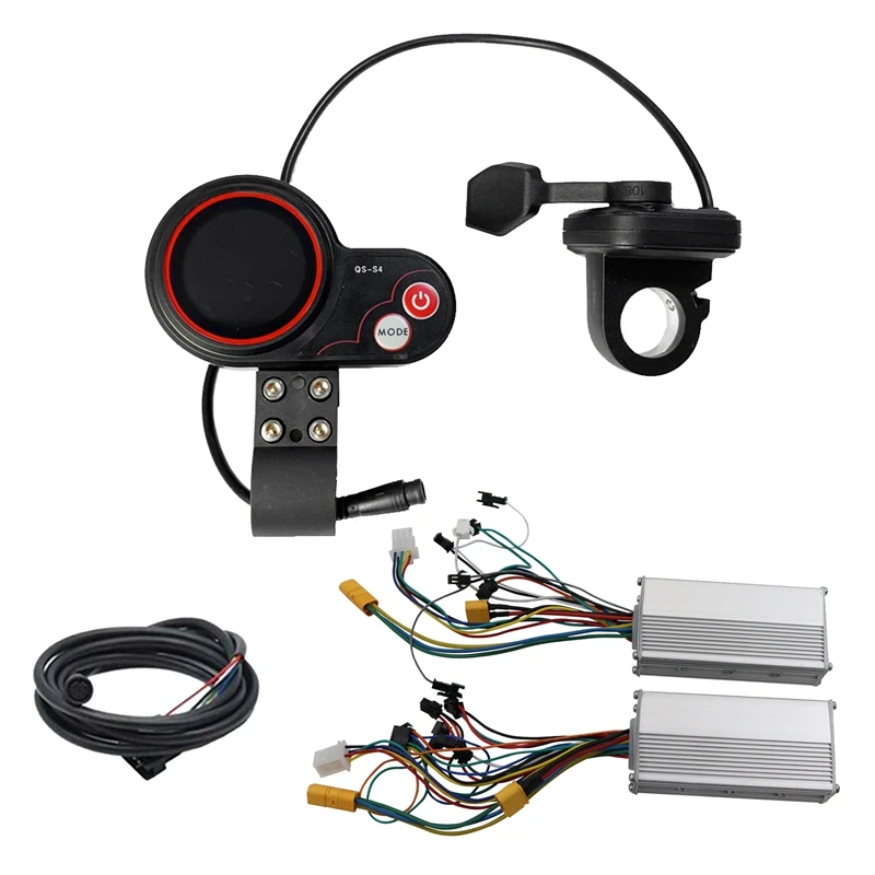 

72V QS-S4 Thumb Throttle LCD Display Meter Kit+48V 800W Dual Drive Controller Only For Zero 11X Electric Scooter 6PIN Parts