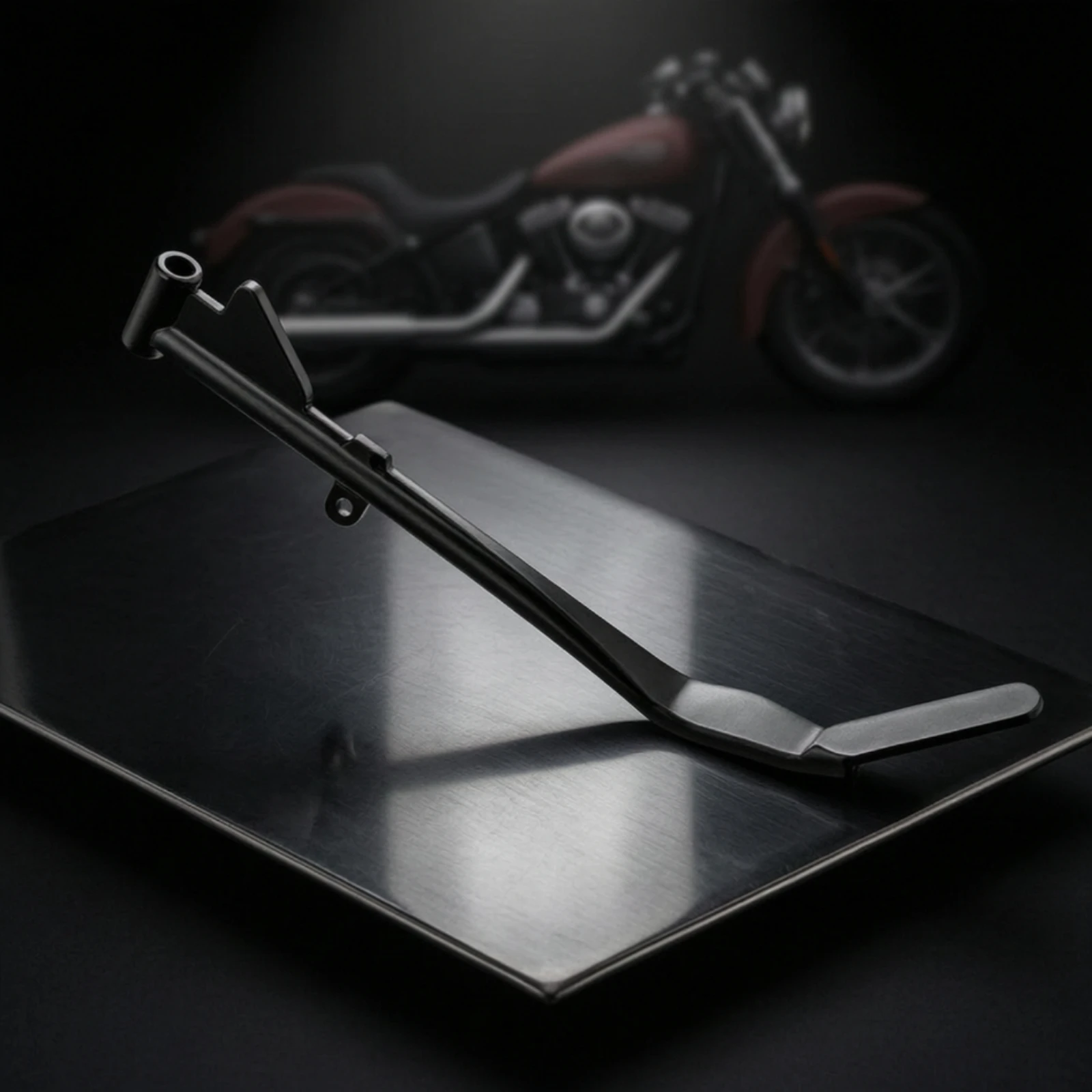 Motorcycle Side Stand Bracket Stable Motorcycle Kickstand with Foot Pad Kickstand Foot Support Heavy-Duty Angled for Builders