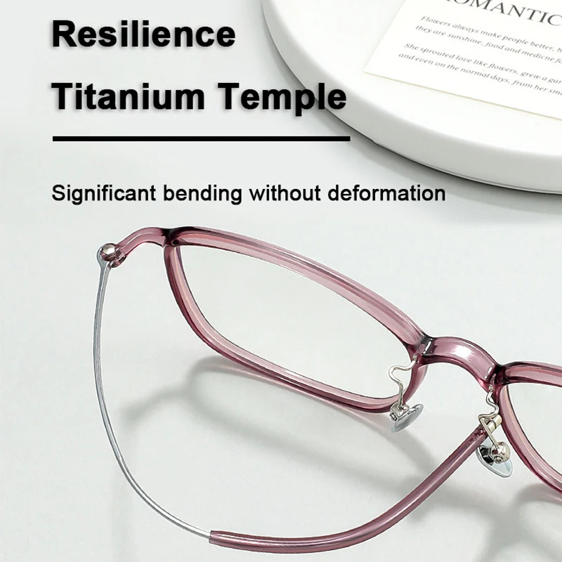 Ultra-light TR90 Retro Eyeglasses Women Large Frame Slimming Face Effect Frames Comfortable Round Decoration Glasses