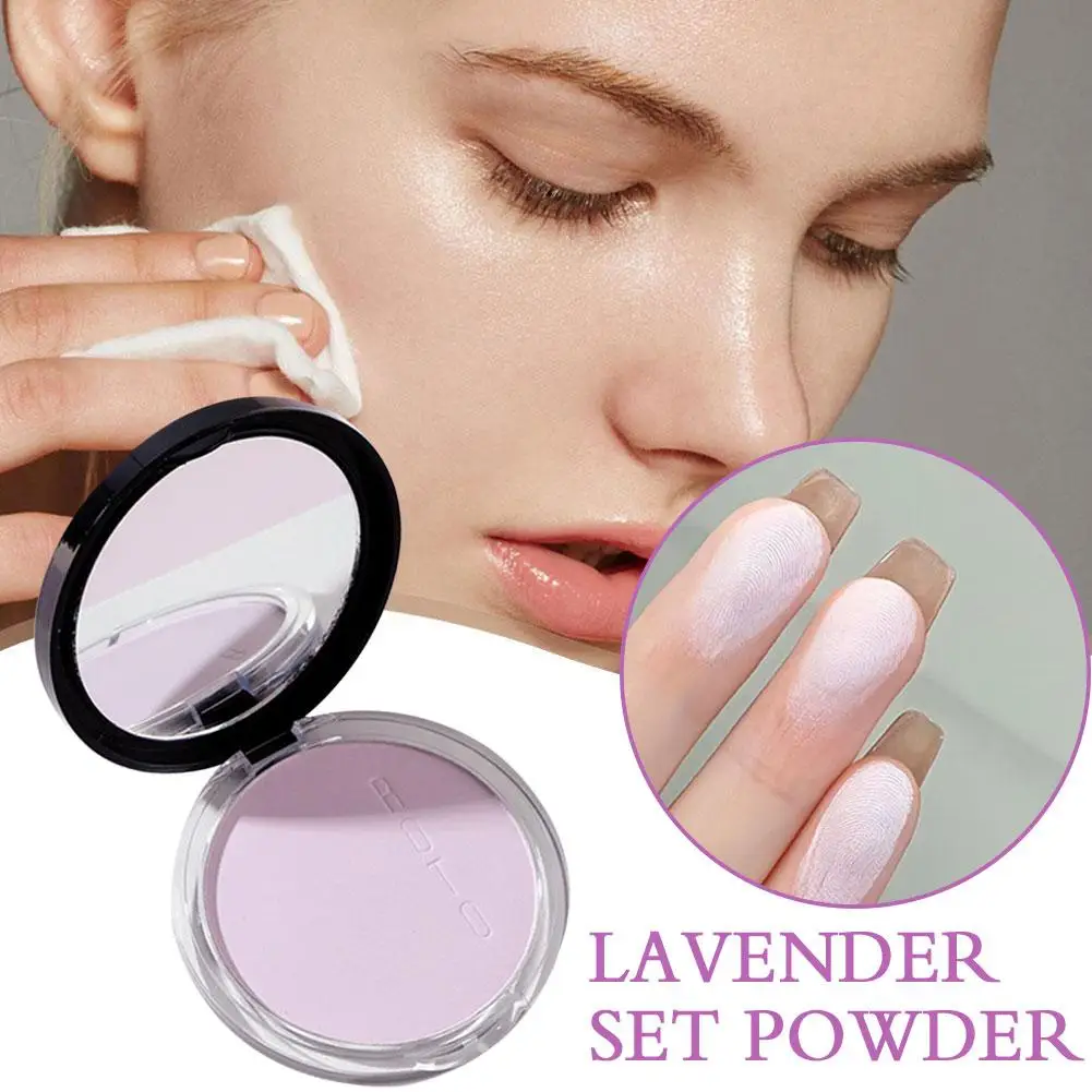 New Lavender Concealer Pressed Powder Face Setting Compact Smooth Oil-Control ﻿ Coverage Makeup Full Finish Matte Powder O1A3