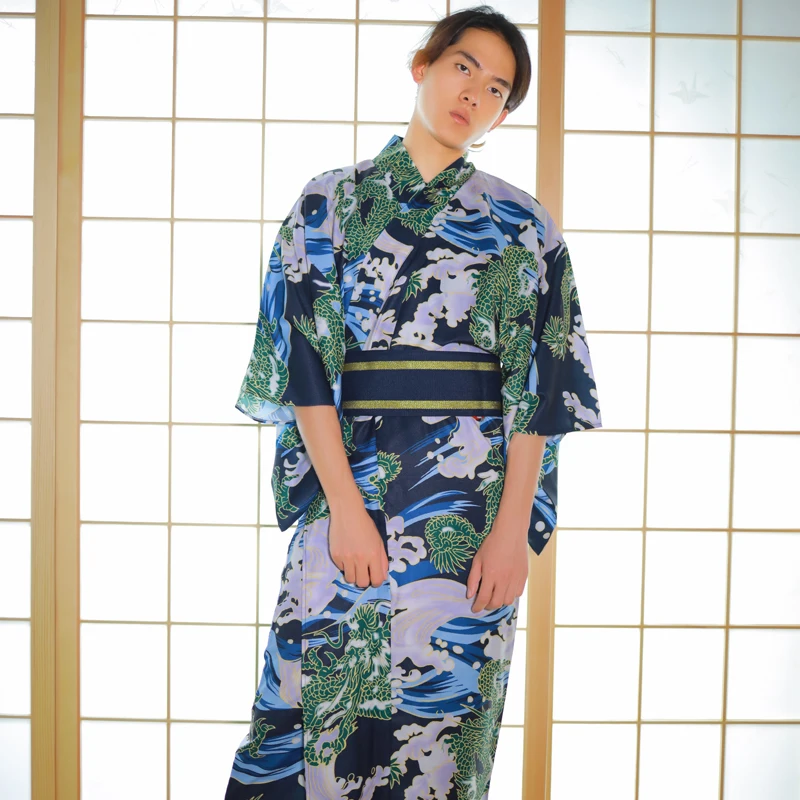 

New Japanese Kimono Men's Traditional Formal Dress Trip Shoot Full Set Gentleman Clothing