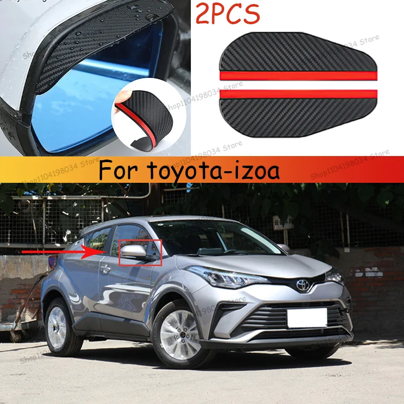 

For toyota-izoa Car 2PCS Carbon Fiber Sun Visor Shade Cover Car Rearview Mirror Rain Eyebrow Protector Clear Vision