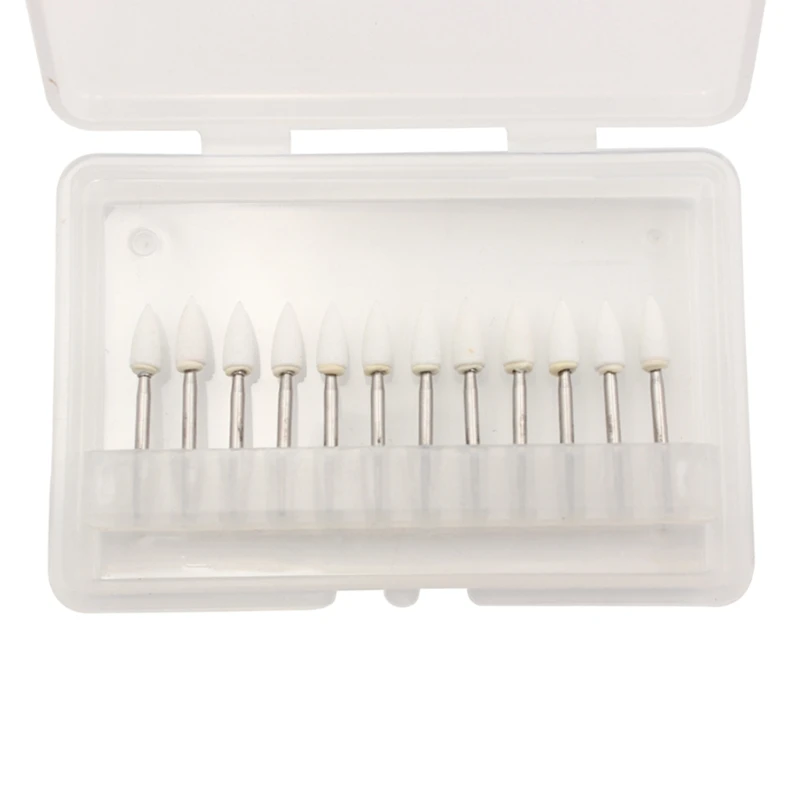 12pcs/box Dental White Stone Polishing FG Burs Cone/Flame/Round Shape Abrasion Bur For Polishing CN1 FL2 RD1 Dentistry Materials - view 4