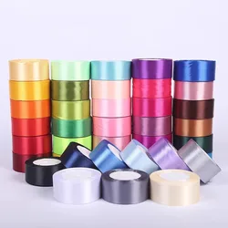 25Yards/Roll Wedding Gift Wrapping Ribbons Bow for DIY Crafts 50mm Polyester Satin Ribbons Christmas Home Decor Accessories Tape