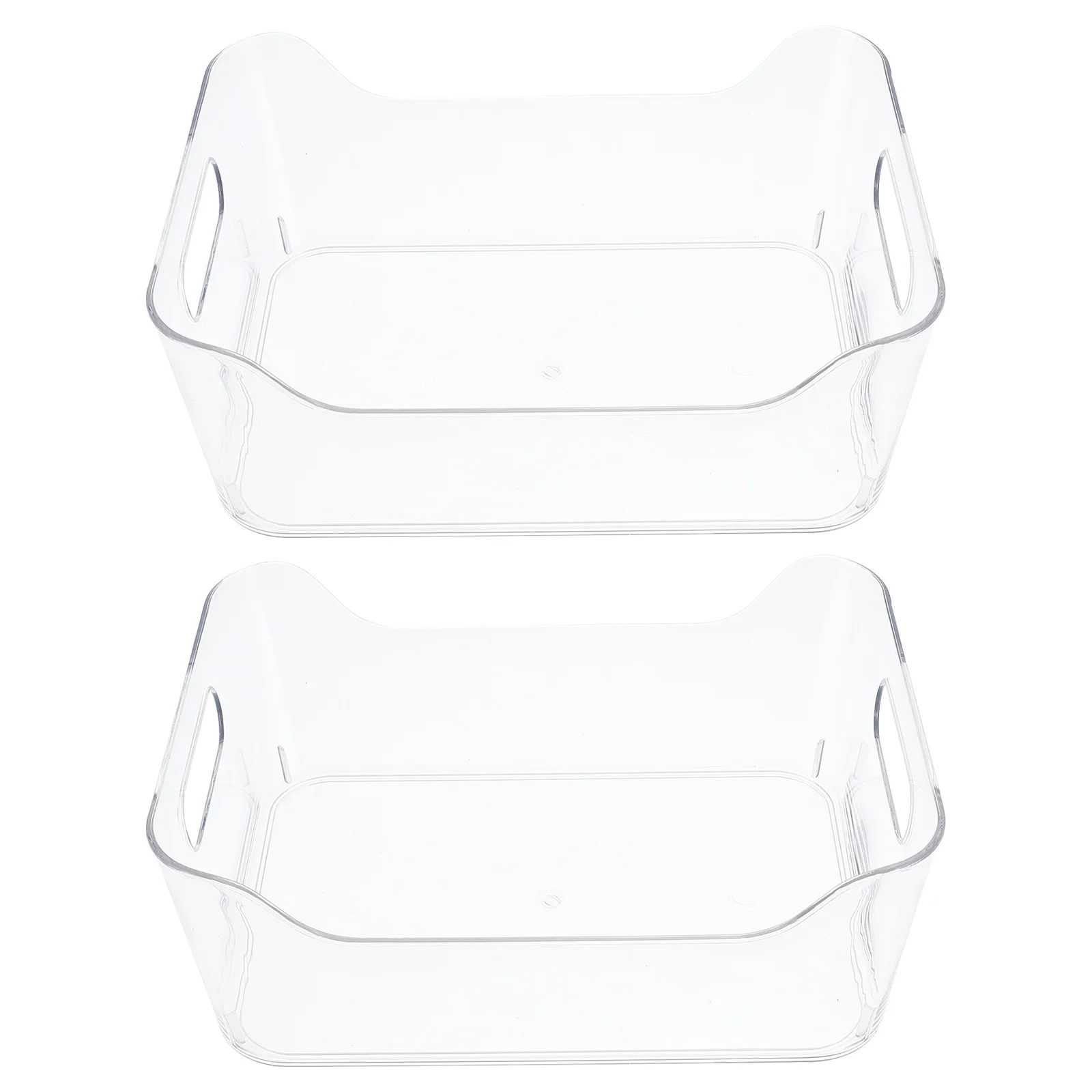 

2Pcs Clear Fridge Storage Bins Multipurpose Organizer Small Plastic Transparent Fridge Storage Box for Kitchen