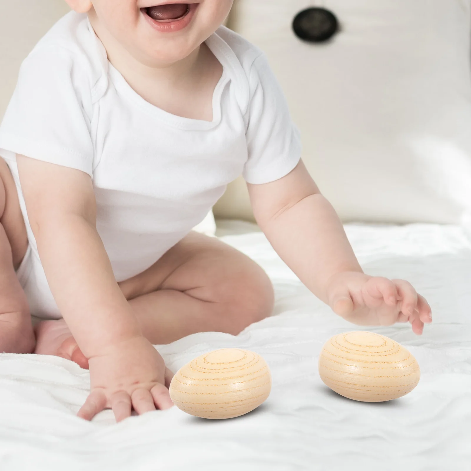 2 stücke Holz Maracas Baby Shaker Musik Spielzeug Schlaginstrument Pädagogisches Spaß Spielzeug für Kinder Kleinkind Musikinstrumente