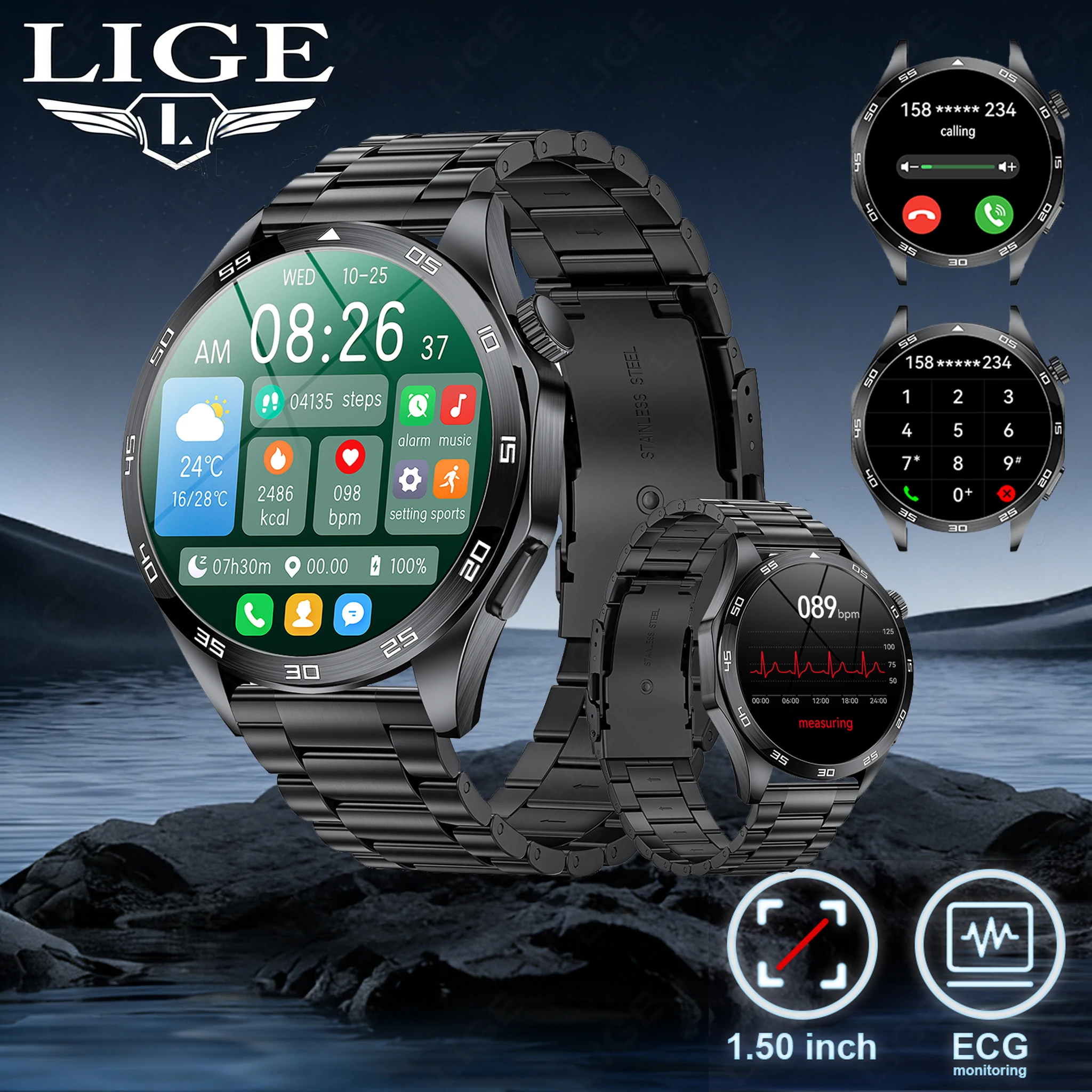 

ECG Heart Rate Monitoring Smartwatch 2026 New Bluetooth Call Waterproof Sports Fitness Smart Watches Health Smart Bracelets Men