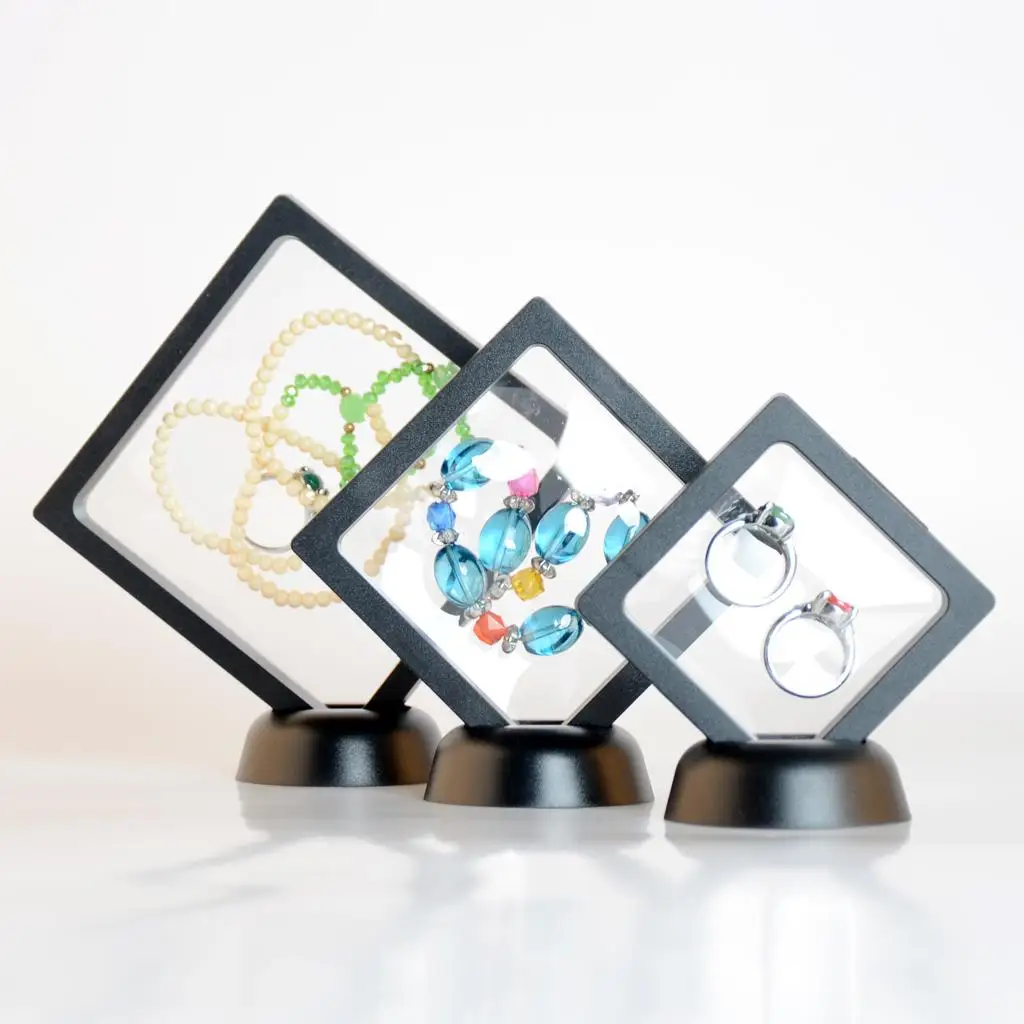 

Geometric Transparent Jewelry Display Box Show Rack Packing Case Black