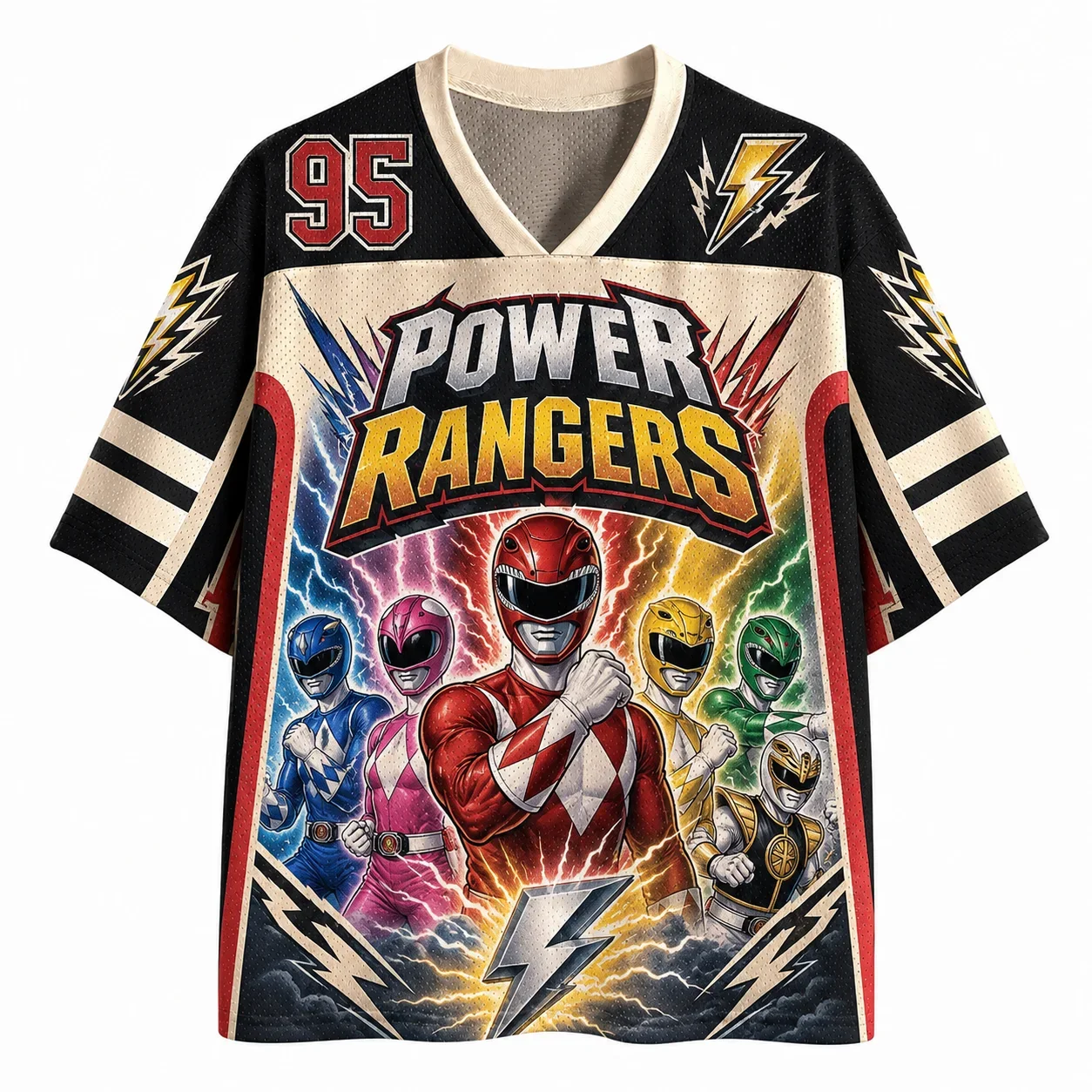 2026 Kong Warrior 95 Mesh Jersey Men's and Women's Printed Short Sleeved T-shirt Retro Hip-hop Street Role-playing Top