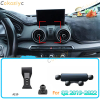 Car Phone Holder  For Audi Q2 2019-2022 Gravity Stand Mount Support Horizontal GPS Mobile Bracket Accessories With Base