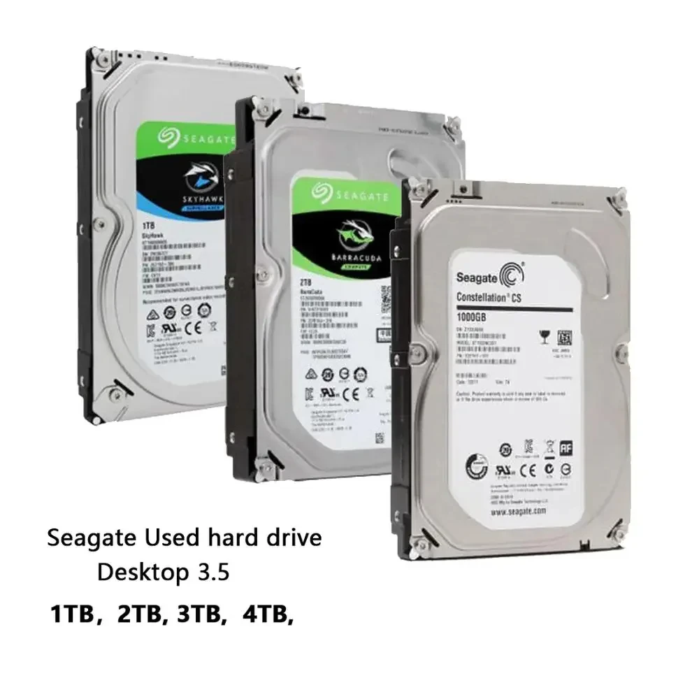 Внутренний механический жесткий диск Seagate, 3,5 дюйма, SATA 3 Гб/с, 6 Гб/с, 5900-7200 об/мин, 64 Мб/128