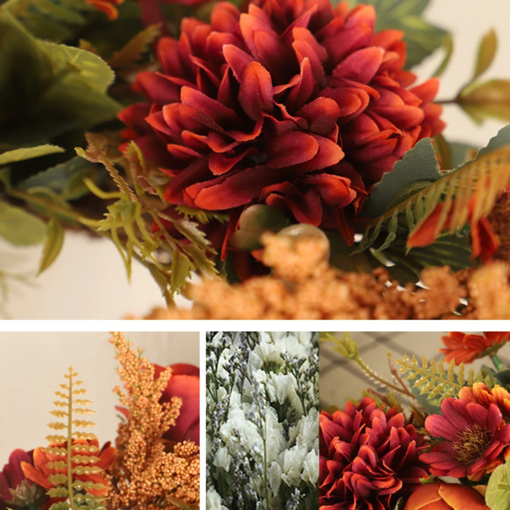 

Rose Wreath Decoration Decorations Simulation Plant Garland Roses Bamboo Wall Hanging